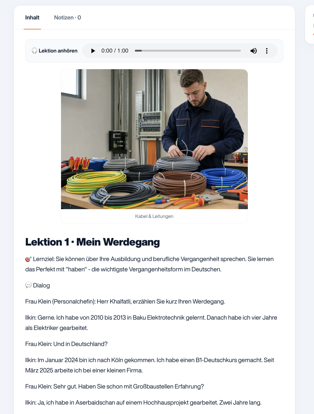 Interaktive Lektionen